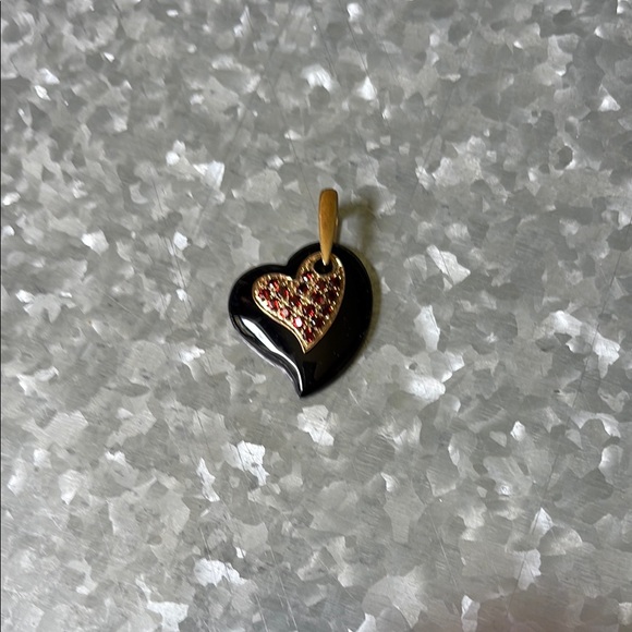 Black Onyx and Garnet 10K Yellow Gold Enhancer